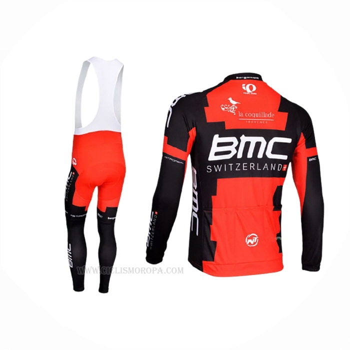 2013 Ropa Ciclismo BMC Negro Rojo Mangas Largas y Culotte Lunga